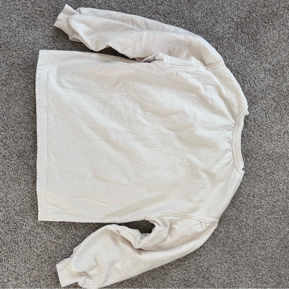 Aerie Gauze Cotton Puff Sleeve very oversized v neck terry popover top. Lounge - Picture 4 of 10